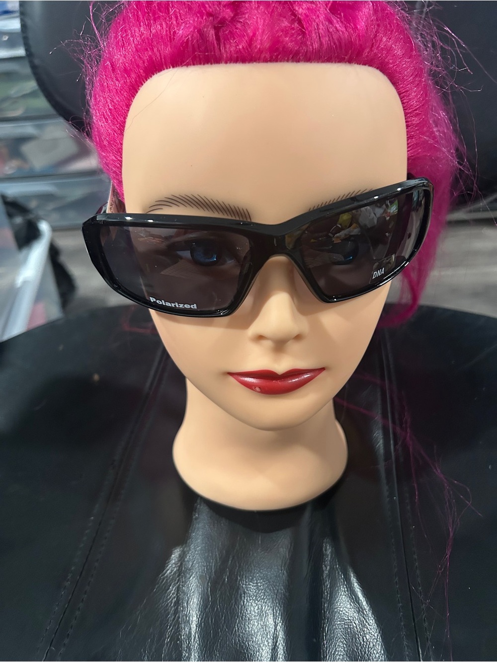 DNA BY M Polarized Black Wrap Sunglasses NWT
